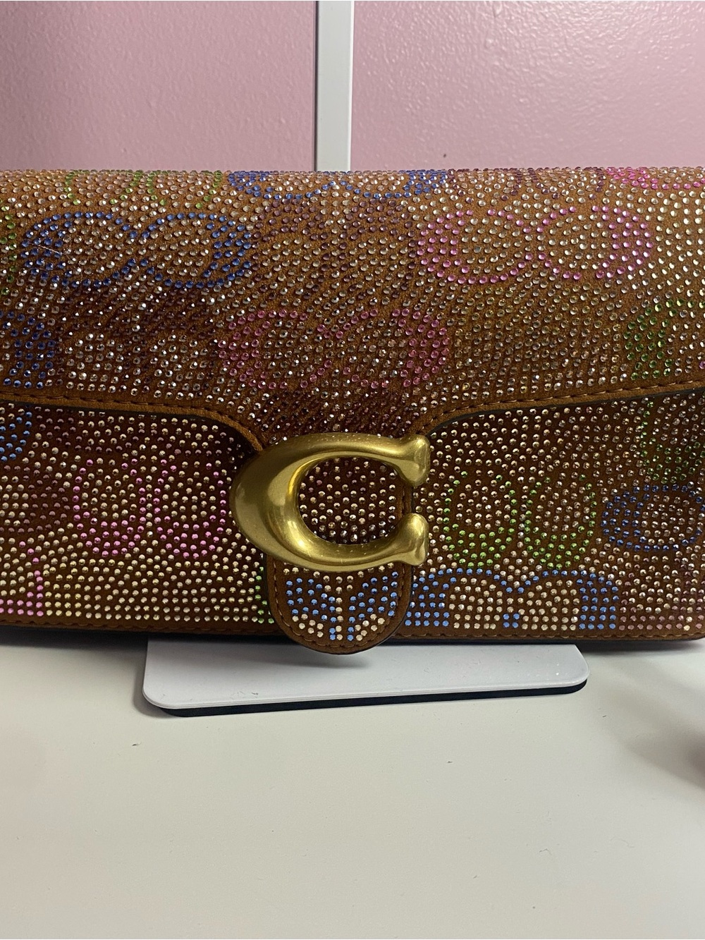 Coach Tabby Shoulder Bag 26 in Crystal Signature, color Brass/Rainbow